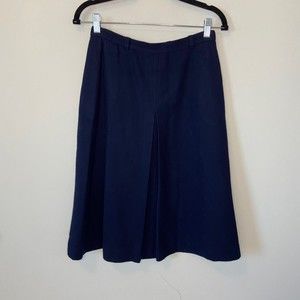 Jack Winters 1960s VTG Blue Academia Wool Skirt Sz 10